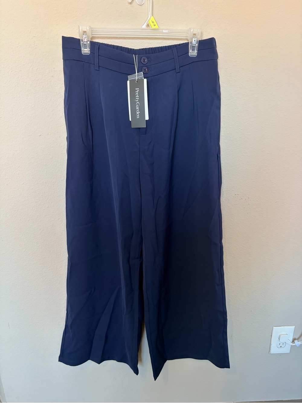 Pleated Wide-Leg Women’s Pants - Navy